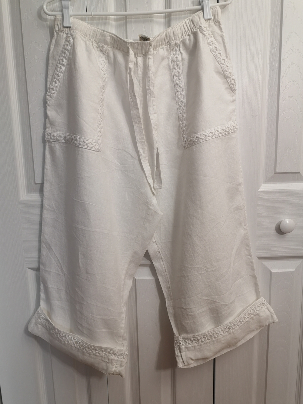 Joie 100% Linen Wide Leg Pants White Size L